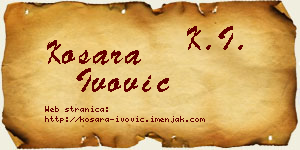Kosara Ivović vizit kartica